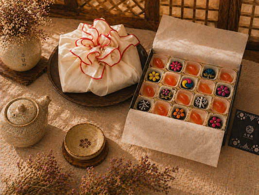 🌸🍊 흑임자꽃다식 &금귤정과 세트-Black Sesame Flower Dasik &Kumquat Jeonggwa Set