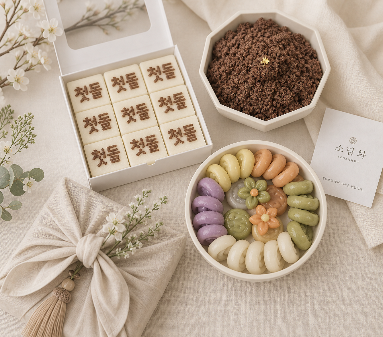 🎁 소담화 백일 · 돌 떡 세트